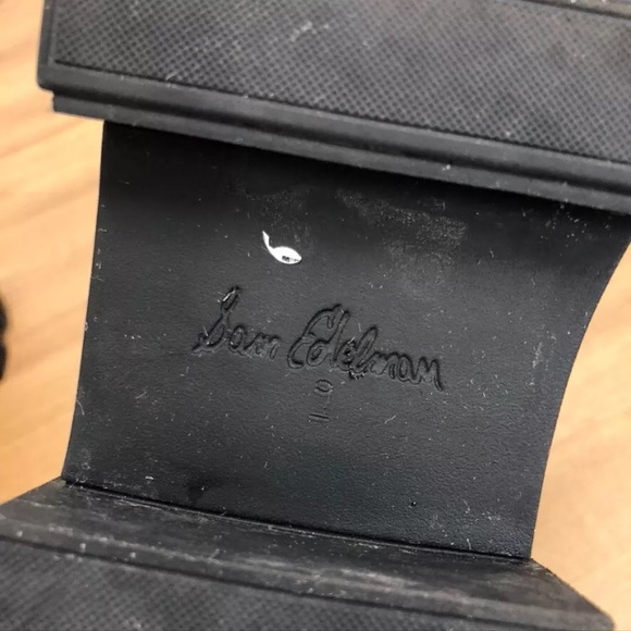 Sam Edelman Daelyn Chelsea Boots Womens 9 Black Leather Chunky Sole - Picture 9 of 17